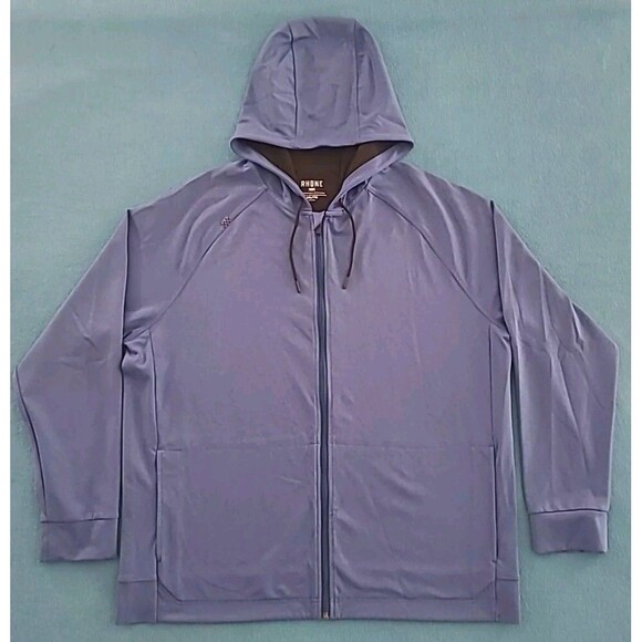 Rhone Zip Up Hoodie Men’s 2XL Blue Activewear Warm Up Long Sleeve RN#141364 - Picture 1 of 9